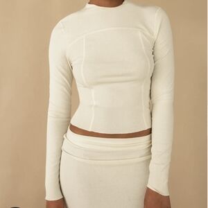 Oak and fort mock neck top NWT